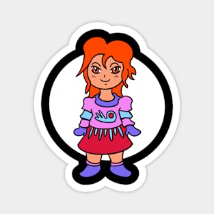 Pretty cute cartoon girl Magnet