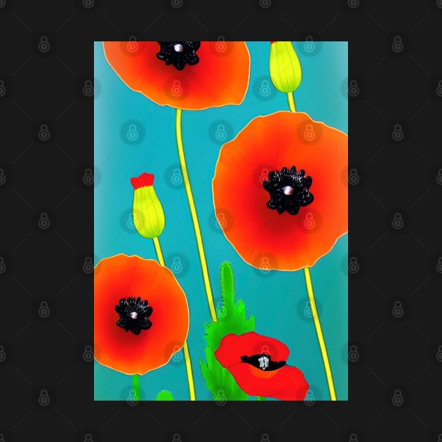 STYLISH POPPY TEAL BACKGROUND by sailorsam1805