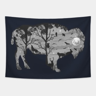 Wild Bison Silhouette Tapestry