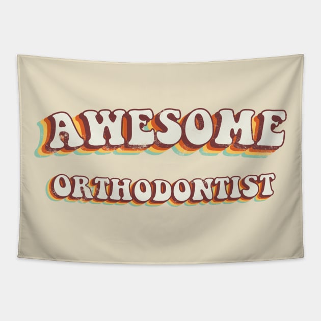 Awesome Orthodontist - Groovy Retro 70s Style Tapestry by LuneFolk