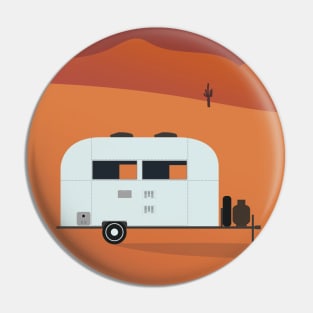 Camper in the Desert at Sunset Pin