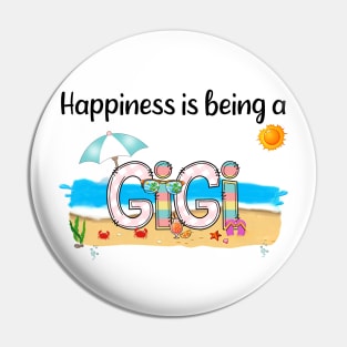 Happiness Is Being A Gigi Summer Beach Happy Mother's Day T-Shirt Pin