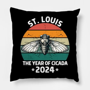 Retro cicada 2024 St Louis cicada invasion Pillow