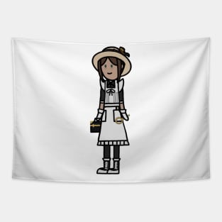 Lady-in-waiting Cartoon Tapestry