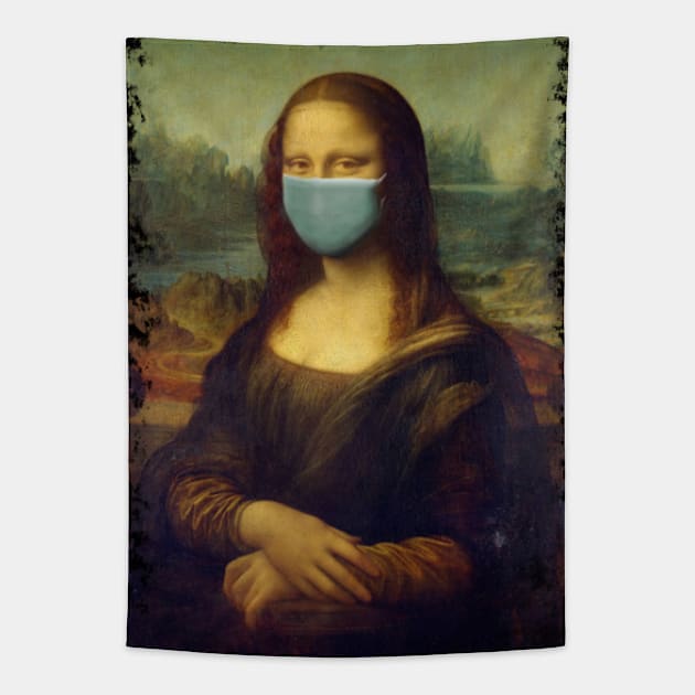 Mona Lisa Mask Coronavirus Tapestry by Scar