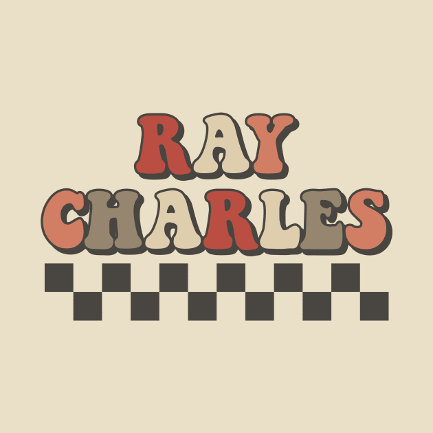 Ray Charles Checkered Retro Groovy Style by Lucas Bearmonster