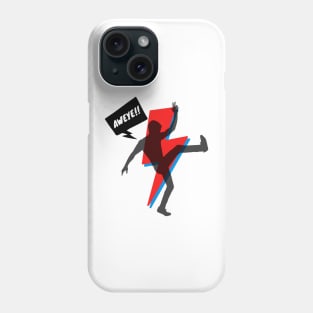 Stardust Blue & Red 80s 90s pop style | Black Silhouette Retro Comic Book AWEYE! Phone Case