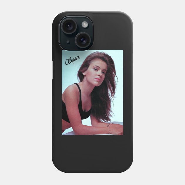 alyssa milano stickers Phone Case by Pop-clothes