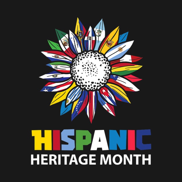 Hispanic Heritage Month Latino Counties Flags Sunflower by Eleam Junie