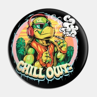 Oceanic Rhythms: The Hip-Hop Turtle Edition Pin