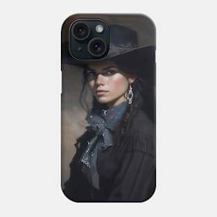 Gothic Cowgirl Moody Dark Painting Phone Case