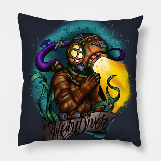 Holy Diver Pillow by Timwould