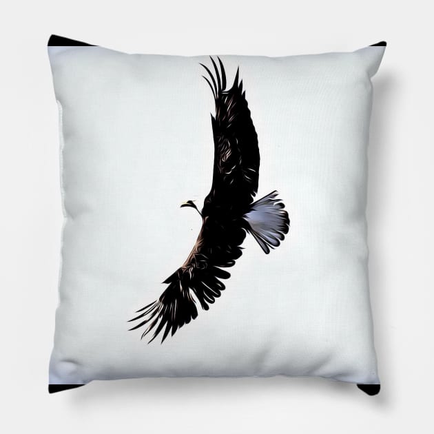 Bald Eagle wingspan Pillow by bradyclarke