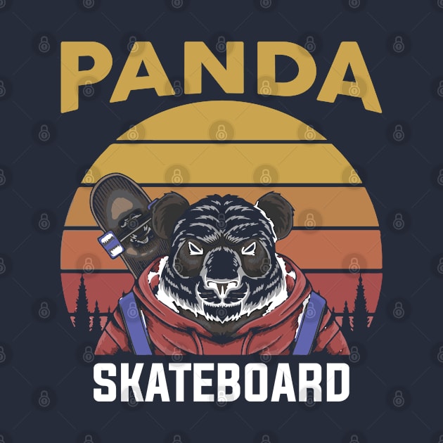 Panda Skateboard T-shirt by Ebazar.shop