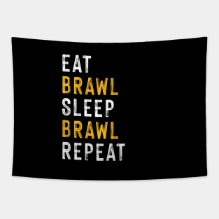 Eat, Brawl, Sleep, Brawl Repeat (Ver.2) Tapestry