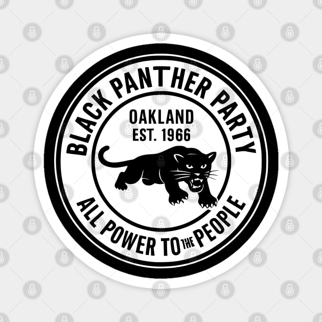 The Black Panther Party 1966 Oakland California - Black Wht Magnet by UrbanLifeApparel