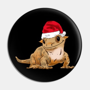 Cute Christmas Crested Gecko, Santa Crestie Pin