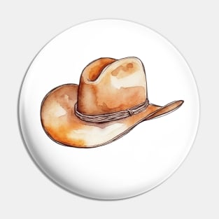 Watercolor cowboy hat Pin