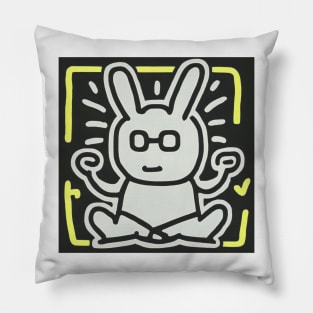 Funny Keith Haring, cat yoga Pillow