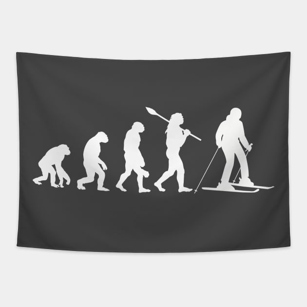 Evolution of skiing Design Tapestry by vpdesigns