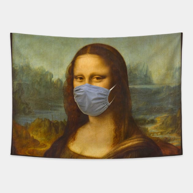 Mona lisa Mascarilla Tapestry by Sauher