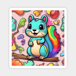 rainbow squirrel Magnet