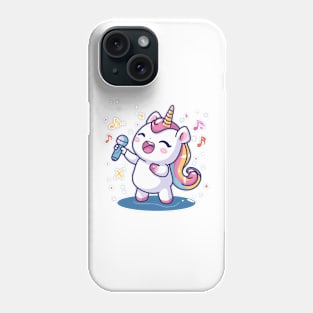 Cute unicorn singing Phone Case