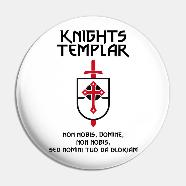 Knights Templar Motto ✙ Crusader ✠ Christian Warrior Custom Insignia Pin by Naumovski