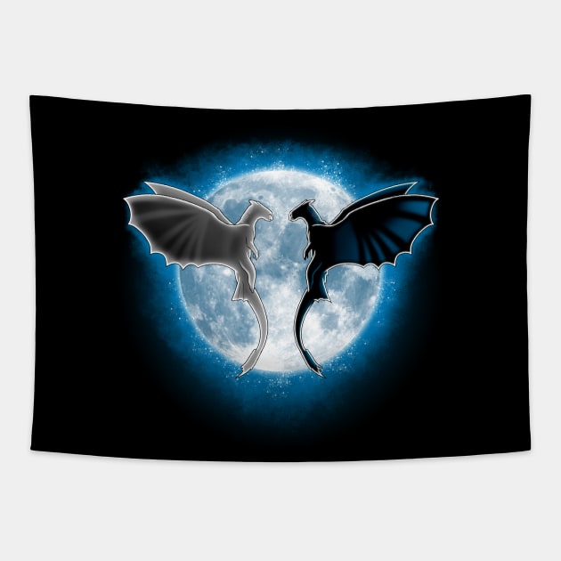 Moon Dragons Tapestry by Andriu