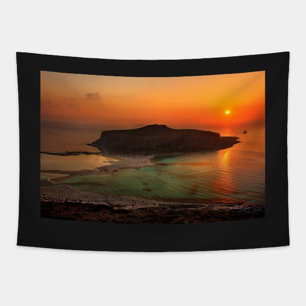 Balos sunset - Crete Tapestry by Cretense72