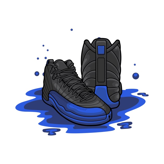 AJ 12 Retro Black Game Royal Sneaker by milatees