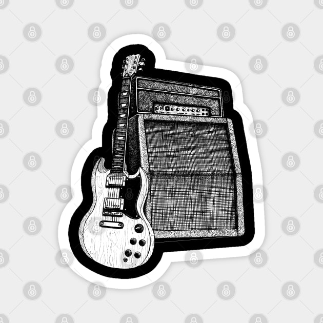 Rock guitar Magnet by grimsoulart