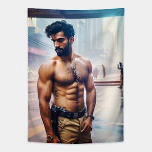 Shirtless Male Model Sci-Fi Hunk 1212 Tapestry