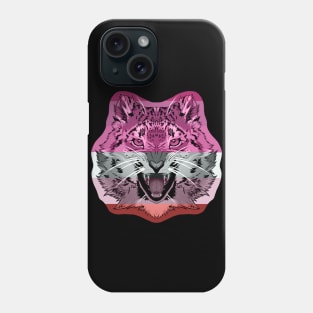 illustrated SNOW LEOPARD PRIDE series (lipstick lesbian pride flag) Phone Case