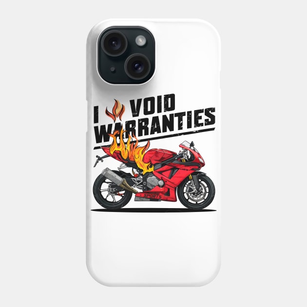 I void Warranties DIY motorcycle Warranty ruined automotive Tee 3 Phone Case by Inkspire Apparel designs