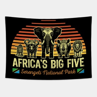 Africa's Big Five Safari | Leopard Rhino Elephant Buffalo Lion | Big 5 Africa | Serengeti National Park Tapestry