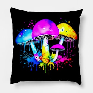 Magic Mushrooms colorful Pillow