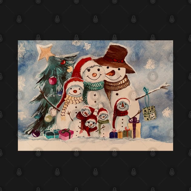 Snowman family by The artist of light in the darkness 