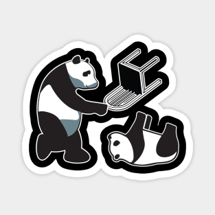 Funny Panda Wrestling Magnet