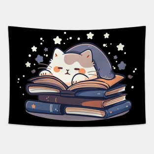 Kawaii Anime Cottagecore Pajama Cat Men Kids Women Bookish Tapestry