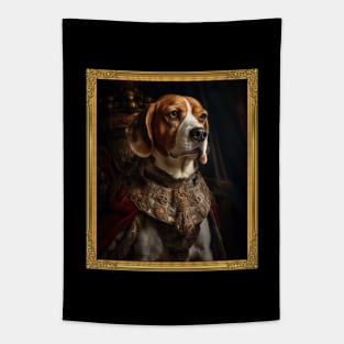 Distinguished Beagle - Medieval English King  (Framed) Tapestry