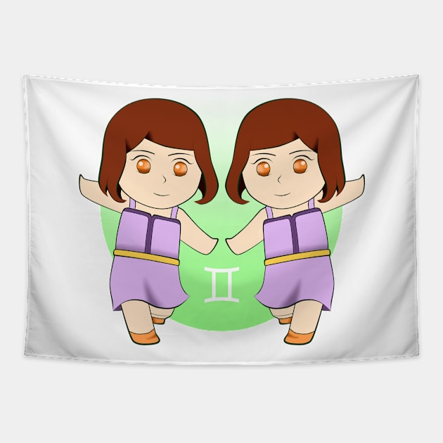 Chibi Gemini Tapestry by martianjuicebox