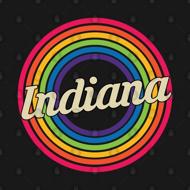 Indiana - Retro Rainbow Style by MaydenArt