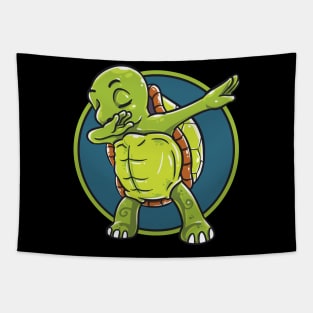 Funny dabbing turtle shirt perfect gift for men women kids Tapestry