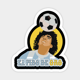 El Pibe de Oro - Diego Maradona Head Juggle Portrait for True Football Aficionados Magnet