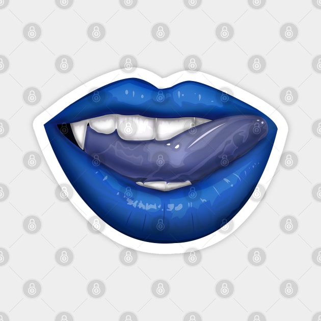 Vampire Lips - Blue Magnet by adamzworld