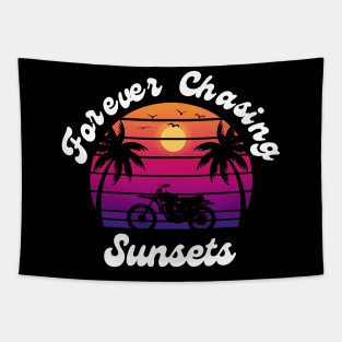 Summer Vintage Beach Sunset - Gift Idea for Family Vacation - Forever Chasing Sunsets | Summer Cool Saying - Summer Design Ideas Tapestry