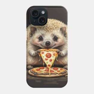 Funny hedgehog eating a pizza gift ideas Phone Case