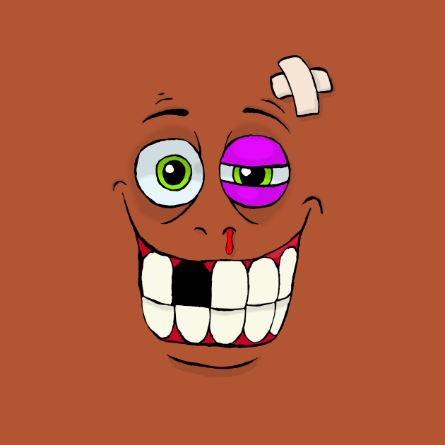 Smiley Beat-up Monster Face by MalcolmKirk