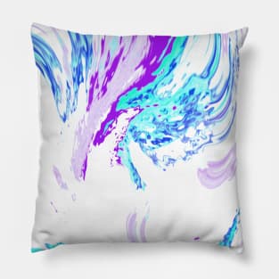 Contemporary Blue and Purple Abstract Art Pillow